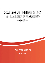 2025-2031年中國慢回彈記憶枕行業全面調研與發展趨勢分析報告