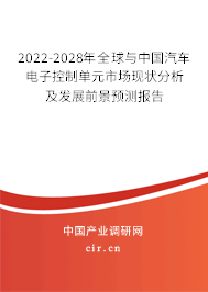 2022-2028年全球與中國汽車電子控制單元市場現狀分析及發展前景預測報告