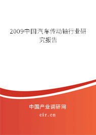 2009中國汽車傳動軸行業研究報告