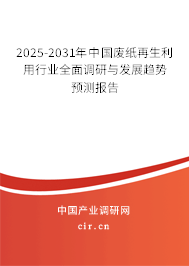 2025-2031年中國廢紙再生利用行業全面調研與發展趨勢預測報告