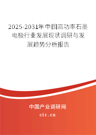 2025-2031年中國高功率石墨電極行業發展現狀調研與發展趨勢分析報告