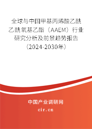 全球與中國甲基丙烯酸乙酰乙酰氧基乙酯（AAEM）行業研究分析及前景趨勢報告（2024-2030年）