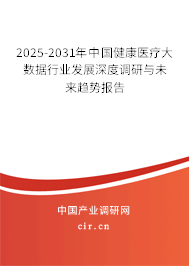 2025-2031年中國健康醫療大數據行業發展深度調研與未來趨勢報告