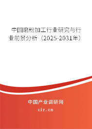 中國磨粉加工行業研究與行業前景分析（2025-2031年）