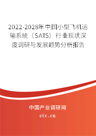 2022-2028年中國小型飛機運輸系統（SATS）行業現狀深度調研與發展趨勢分析報告