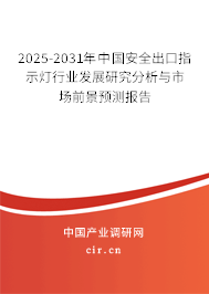 2025-2031年中國安全出口指示燈行業發展研究分析與市場前景預測報告
