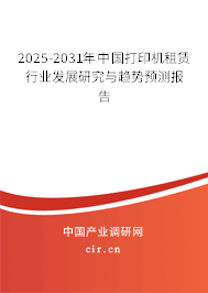 2025-2031年中國打印機租賃行業發展研究與趨勢預測報告