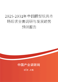 2025-2031年中國模型玩具市場現狀全面調研與發展趨勢預測報告