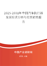 2025-2031年中國汽車執行器發展現狀分析與前景趨勢報告