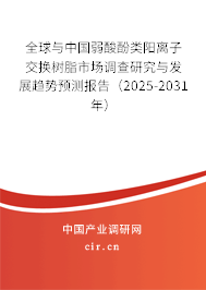 全球與中國弱酸酚類陽離子交換樹脂市場調查研究與發展趨勢預測報告（2025-2031年）