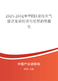 2025-2031年中國X波段天氣雷達發展現狀與前景趨勢報告