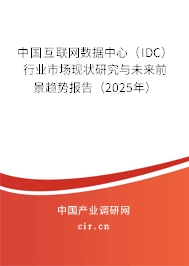 中國互聯網數據中心（IDC）行業市場現狀研究與未來前景趨勢報告（2025年）