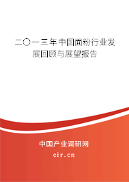 二〇一三年中國面粉行業發展回顧與展望報告