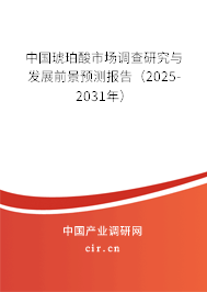 中國琥珀酸市場調(diào)查研究與發(fā)展前景預(yù)測報(bào)告（2025-2031年）