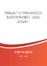 中國rtb廣告市場調查研究與發展前景預測報告（2025-2031年）