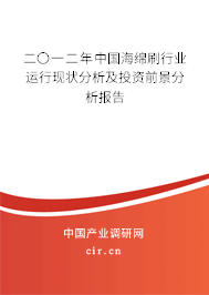 二〇一二年中國海綿刷行業(yè)運(yùn)行現(xiàn)狀分析及投資前景分析報(bào)告