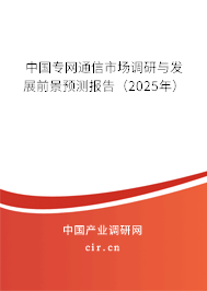 中國專網通信市場調研與發展前景預測報告（2025年）