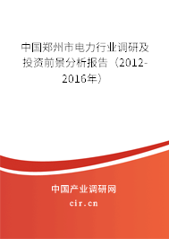 中國鄭州市電力行業調研及投資前景分析報告（2012-2016年）