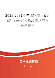 2025-2031年中國家電、it連鎖行業研究分析及市場前景預測報告