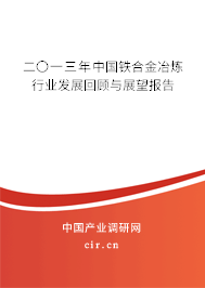 二〇一三年中國鐵合金冶煉行業發展回顧與展望報告