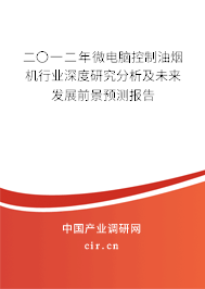 二〇一二年微電腦控制油煙機行業(yè)深度研究分析及未來發(fā)展前景預測報告