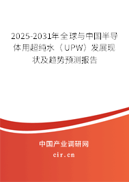 2025-2031年全球與中國半導體用超純水（UPW）發展現狀及趨勢預測報告