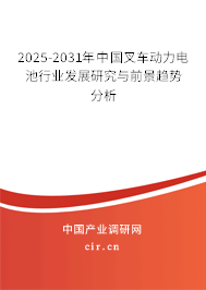 2025-2031年中國叉車動力電池行業發展研究與前景趨勢分析