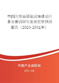 中國河南省基礎設施建設行業全面調研與發展前景預測報告（2025-2031年）