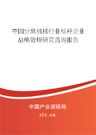 中國分離機械行業標桿企業戰略管理研究咨詢報告
