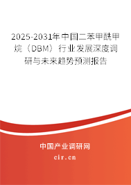 2025-2031年中國二苯甲酰甲烷（DBM）行業發展深度調研與未來趨勢預測報告