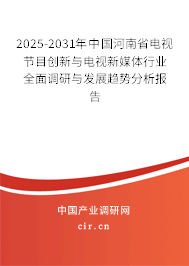 2025-2031年中國河南省電視節目創新與電視新媒體行業全面調研與發展趨勢分析報告