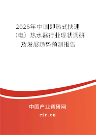 2025年中國即熱式快速（電）熱水器行業現狀調研及發展趨勢預測報告