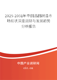 2025-2031年中國晶圓制造市場現狀深度調研與發展趨勢分析報告