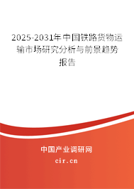 2025-2031年中國鐵路貨物運(yùn)輸市場研究分析與前景趨勢報(bào)告