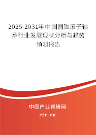 2025-2031年中國圓錐滾子軸承行業發展現狀分析與趨勢預測報告