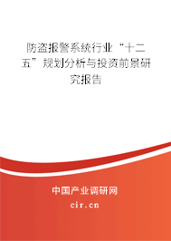 防盜報警系統行業“十二五”規劃分析與投資前景研究報告