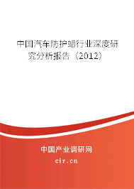 中國汽車防護蠟行業深度研究分析報告（2012）