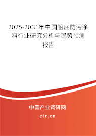 2025-2031年中國船底防污涂料行業研究分析與趨勢預測報告