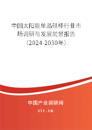 中國太陽能單晶硅棒行業市場調研與發展前景報告（2024-2030年）