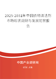 2025-2031年中國衣物清潔劑市場現(xiàn)狀調(diào)研與發(fā)展前景報(bào)告