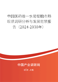 中國醫藥級一水葡萄糖市場現狀調研分析與發展前景報告（2024-2030年）