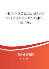 中國活性嫩黃B-6GLN行業現狀研究及發展前景分析報告（2013年）