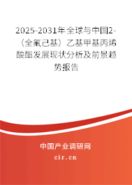2025-2031年全球與中國(guó)2-（全氟己基）乙基甲基丙烯酸酯發(fā)展現(xiàn)狀分析及前景趨勢(shì)報(bào)告