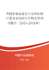 中國安徽省廢水污染物處理行業發展調研與市場前景預測報告（2025-2031年）