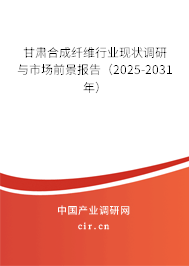 甘肅合成纖維行業(yè)現(xiàn)狀調(diào)研與市場前景報(bào)告（2025-2031年）