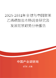 2025-2031年全球與中國聚苯乙烯磺酸鹽市場調查研究及發展前景趨勢分析報告