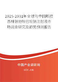 2025-2031年全球與中國哌拉西林鈉他唑巴坦鈉注射液市場調查研究及趨勢預測報告