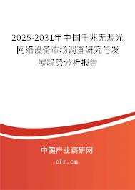 2025-2031年中國千兆無源光網絡設備市場調查研究與發展趨勢分析報告