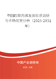 中國四聚丙烯發展現狀調研與市場前景分析（2024-2030年）