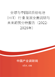 全球與中國異質結電池（HIT）行業發展全面調研與未來趨勢分析報告（2022-2028年）